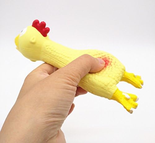4Pcs Safe Latex Dog Squeaky Toys, 6.6' Long Soft Chew Molar Dog Small Screaming Rubber Chicken Toys, For Puppy Small Medium Dogs