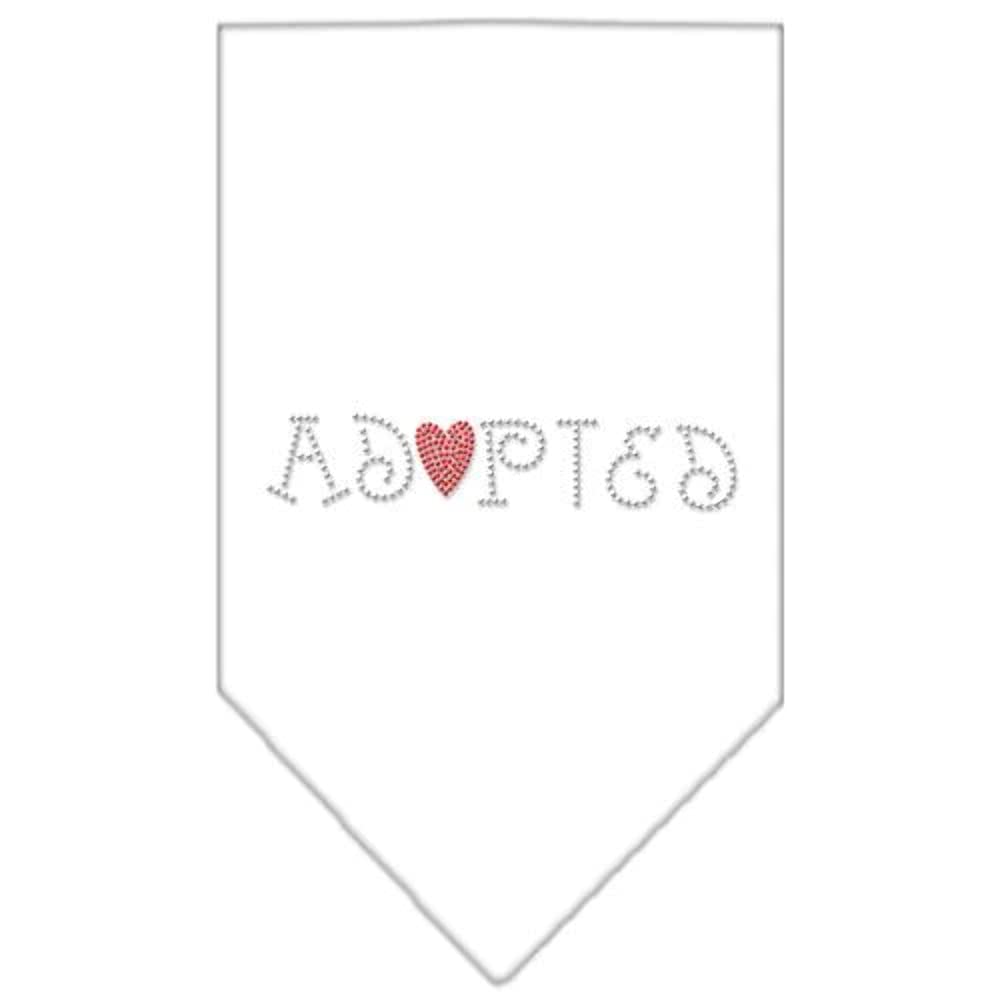 Mirage Pet Products Adopted Rhinestone Bandana, Small, White
