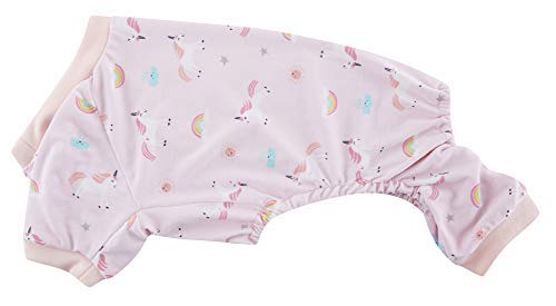 Pink Unicorn Rainbow Cat Pajamas Clothes Pjs Shirt For Pets Small,Back Length 12'
