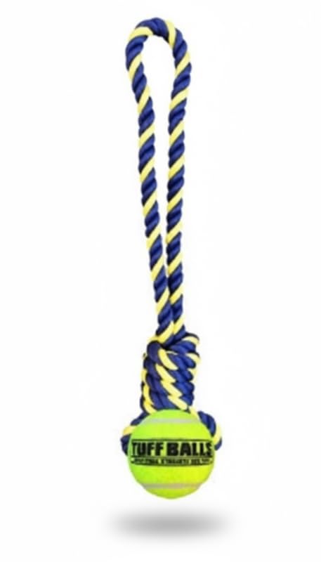 PETS EMPIRE Tennis Ball Tug Rope Toy for Dogs, Durable Fetch & Play Toy, Pack of 1