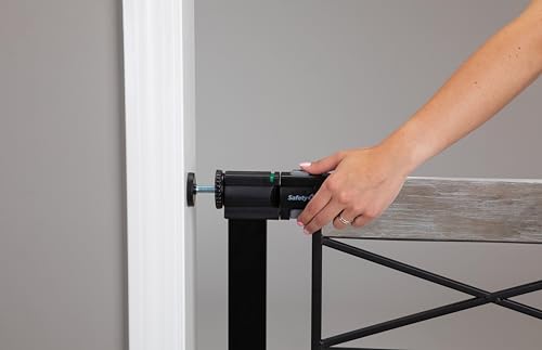 Safety 1st Adjustable Baby Gate for Doorways, Modern Farmhouse Style Gates for Pets, Toddlers, Babies, Children, Grey