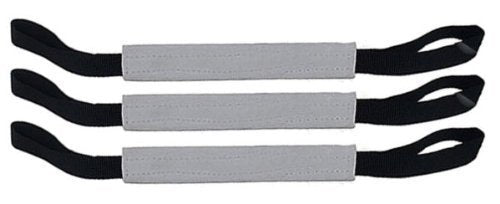 Bundle Of 3 Firm Flat Rolled Leather 10' Tug Toy 2 Handles Redline K9