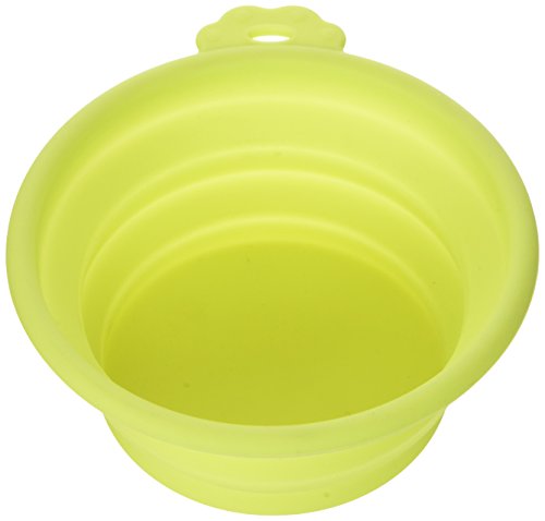 Petmate 23368 Silicone Round 1.5-Cup Travel Bowl For Pets, Go-Go Green