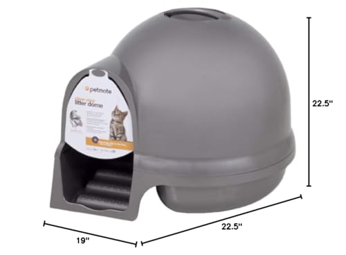 Petmate Booda Clean Step Cat Litter Box Dome (Made In The Usa With 95% Recycled Materials)- Titanium, Made In Usa