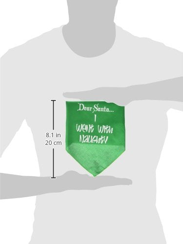 Christmas Pet and Dog Bandana Screen Printed, &quot;Dear Santa... I Went With Naughty&quot; Bright Pink Small