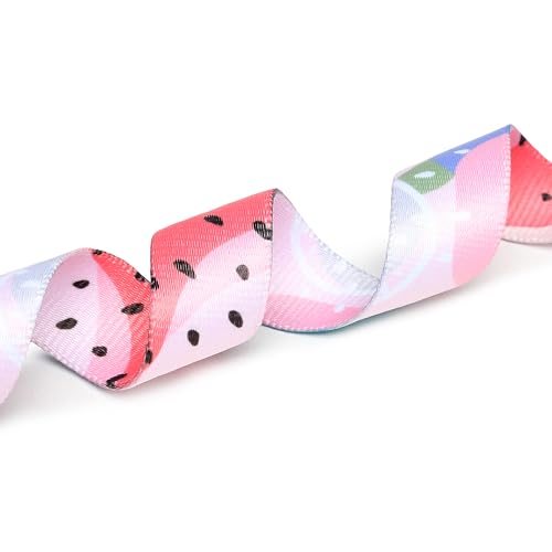 Mercano Adjustable Dog Collar - Special Design Patterns, Soft Nylon Comfortable Durable Pet Collar For Small Medium Large Dogs (L, Watermelon)