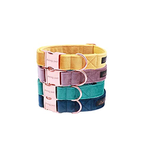Aring Pet Velvet Dog Collar And Leash Set, Soft Dog Collar And Leash, Adjustable Collars For Dogs