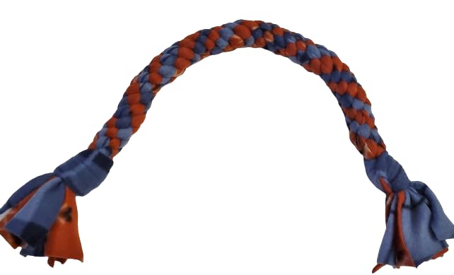 Dog Puppy Tug Pull Toy Rope Play Durable Interactive Entertaining Heavy Duty Fleece Square Braid (Orange)