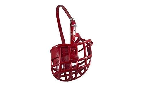 Birdwell Enterprises - Plastic Dog Muzzle With Adjustable Plastic Coated Nylon Headstall - Made In The Usa - (Large, Red)