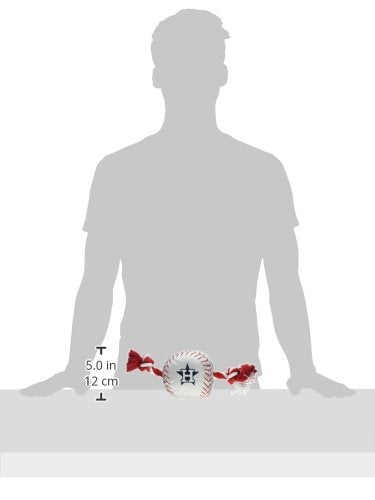 Mlb Houston Astros Baseball Rope Toy For Dogs & Cats. Tough Nylon, Sporty Baseball Design, Heavy-Duty Ropes With Inner Squeaker