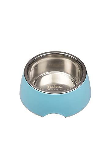Basil Royal Yet Noble Stainless Steel Food Water Feeding Bowls (Melamine Bowls Solid Blue Colour & Size: XSmall) For Pets, Dogs