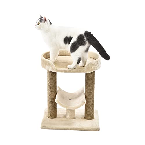 Amazon Basics Top Platform Cat Tree With Scratching Post - 18 X 14 X 22 Inches, Indoor, Beige