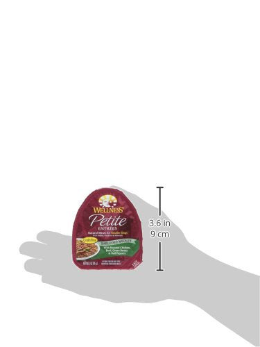 Wellness 3 Oz Grain Free Natural Wet Small Breed Roasted chicken, beef, green beans & Red Peppers. (12 Pack), One Size
