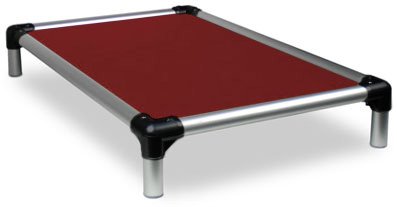 Kuranda Chewproof Bed - Silver Aluminum - 30'' x 20'' - Cordura Nylon - Burgundy