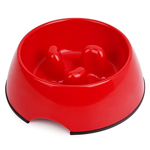 Super Design Slow Feeder Dog Bowl, 1.5 Cup, Nonslip, Heat-Resistant, Sturdy, Suitable For Medium To Large Dogs, Dishwasher Safe