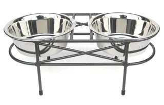 NMN Products Mesh Double Bowl Elevated Diner - 7&quot; Tall