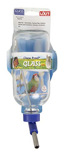 Lixit Glass Water Bottles for Rabbits, Ferrets, Small Birds, Guinea Pigs, Rats, Hamsters and Other Pets (Birds and Small Animals
