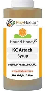 KC Attack Syrup: Hound Honey - (5 fl oz) Natural Herbal Remedy for Symptoms of Gagging/Hacking Cough After Exposure to Other Dog