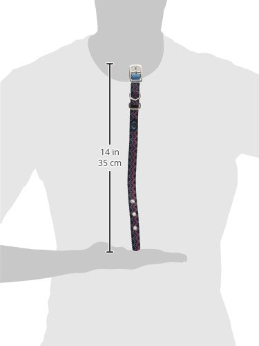 Hamilton 5/8-Inch By 14-Inch Single Thick Nylon Deluxe Dog Collar, Ocean Blue Weave