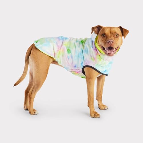 Gf Pet Reversible Raincoat - Neon Yellow With Tie Dye - Xl