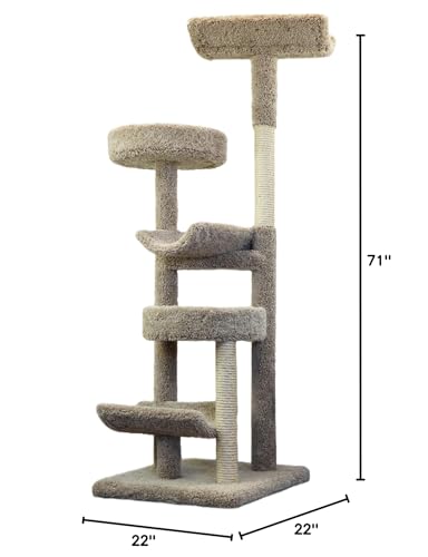 Prestige Cat Trees 130098-Neutral Staggered Cat Tower Cat Tree, Large