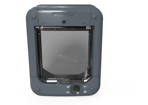 Closer Pets Microchip Activated Cat Door For Entry Control Of Up To 30 Cats - Iso And Avid Compatible - (Grey)