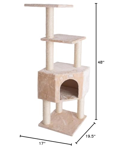 GleePet GP78480321 Cat Tree, 48-Inch, Beige