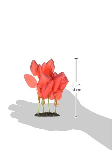Marina Naturals Red Foreground Silk Plant – Fish Tank Decoration Mimics Live Aquarium Plants Red Small