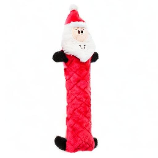 Zippypaws Jigglerz Christmas Dog Toy - Plush Squeaky Holiday Dog Gifts For Small & Medium Puppy Dogs, Durable Interactive Hide & Seek Stocking Stuffers For Pets - Santa Claus