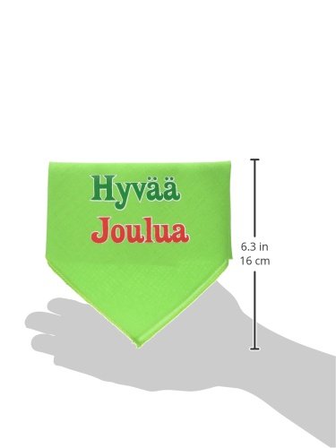 Mirage Pet Products Hyvaa Joulua Screen Print Bandana for Pets, Small, Lime Green