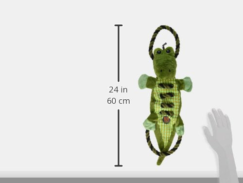 Outward Hound by Charming Pet Ropes-A-Go-Go Gator Interactive Plush Squeaky Dog Tug Toy