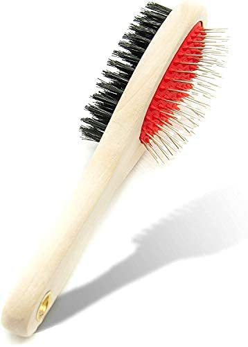Woofy 2 In 1 Wooden Dog Brush  Double Sided Pet Hair Remover Brush For Dogs & Cats