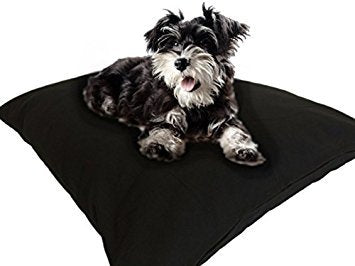 Diy Do It Yourself Durable Tough Black Canvas Pet Dog Bed Pillow Cover + Internal Inner Waterproof Resistant Case Set For Small Medium Dogs - Covers Only Flat Style (Black Canvas, 36''X29'')