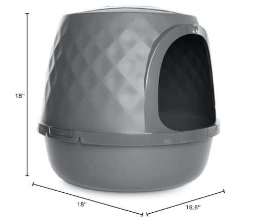 So Phresh Geometric Covered Cat Litter Box Regular