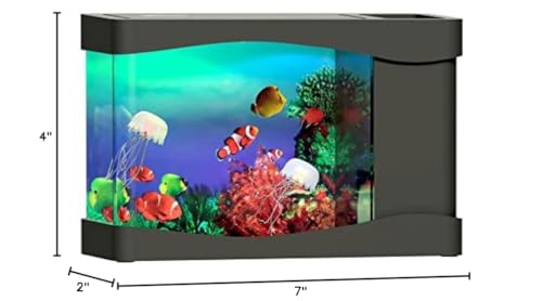 Playlearn Mini Jellyfish Aquarium Artificial Fish Tank With Moving Fish ?Usb/Battery Powered ?Fake Aquarium Toy Fish Tank With 2 Fake Jellyfish