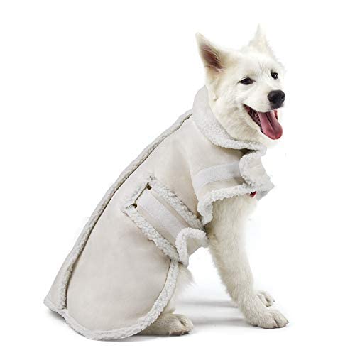XUANQIFC Dog Winter Jacket, Warm Windproof Dog Sweaters for Small Dogs, Thick Apparelf Fleece Dog Coat for Medium Large Dogs (La