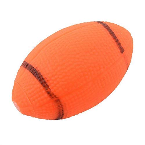 Rvpaws Dog Squeaky Toy For Pet Dog Chew Toy Small Rubber Squeaky Rugby Ball Color May Vary
