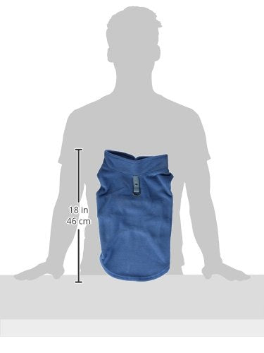 Gooby - Fleece Vest, Small Dog Pullover Fleece Jacket With Leash Ring, Blue, X-Large