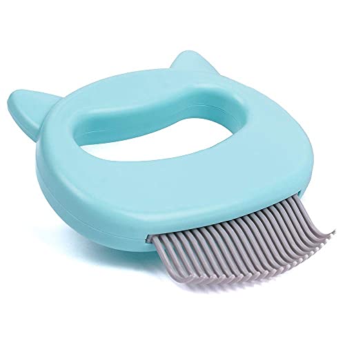 Leo's Paw Pet Hair Removal Massaging Shell Comb - Soft Deshedding Brush for Cats, Dogs, Puppies, Bunnies - Mint, 1 Count