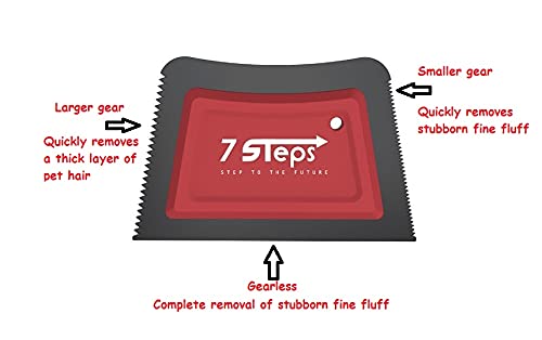 7 Steps - Mini Pet Hair Lint Fur Remover Detailer - Dog Cat Hair Remover - Auto Detailing Car Carpet Couch Furniture