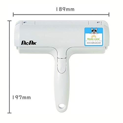 Nado Care Pet Hair Remover - Lint Roller - Self Cleaning Dog & Cat Fur Remover - Remove Dog, Cat Hair From Furniture, Carpets, Bedding, Clothing, Couch, Car Seat White