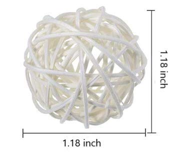 Liusm 20 Pcs Colorful Handmade Wicker Rattan Balls Decorative, Pet Bird Chew Toy Party Wedding Table Decoration Decorative Craft