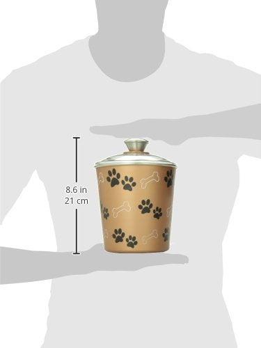 Loving Pets Bella Dog Bowl Canister/Treat Container, Copper