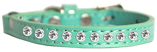 Mirage Pet Products Clear Jewel Cat Safety Collar Aqua Size 10