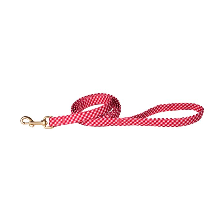 Dolly Doggy Parton Dog Harnesses And Leash/Collar Set Collection, Red Gingham Collar Leash Set, Medium