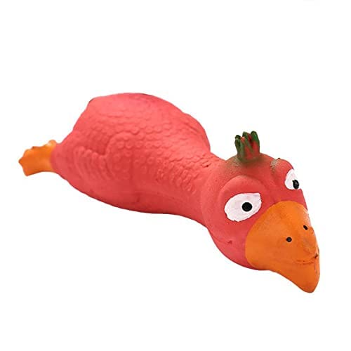 Petlicious & More Latex Material Animal Figure Toy Puppy Toy Squeaky Toy Small Dog Toy  Chicken Toy (Size  5 Inch, Color May V