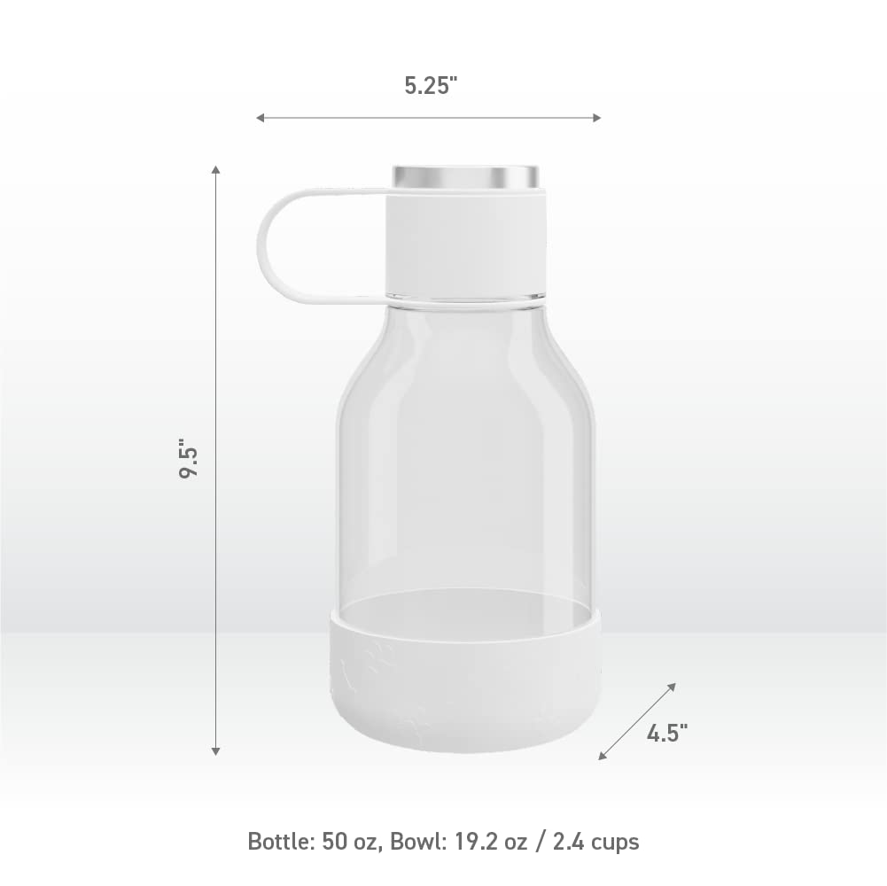 Asobu Tritan Water Bottle With Dog Bowl Attached 50 Ounces (White)