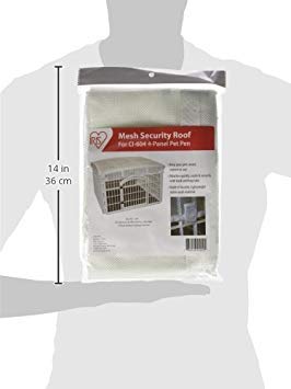 IRIS USA Dog Playpen Mesh Top, 46 x 46 Top Cover for IRIS USA 4-Panel Pet Playpen with Metal Lock (CI-604), Washable, Durable, N