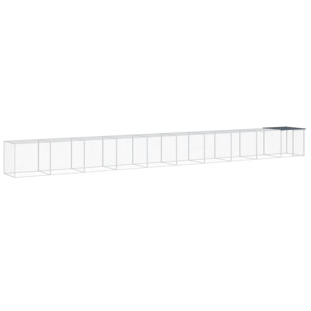 vidaXL Chicken Coop with Roof Galvanized Steel Anthracite 1000x98x90 cm, 3189043