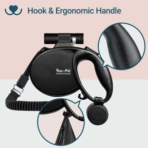 Happy & Polly 4 In 1 Dog Leash Retractable Dog Leash Heavy Duty 16.4 Ft Dog Walking Leash With Flashlight Detachable/Protective Bungee Leash/Magic Box For Small Medium Dogs